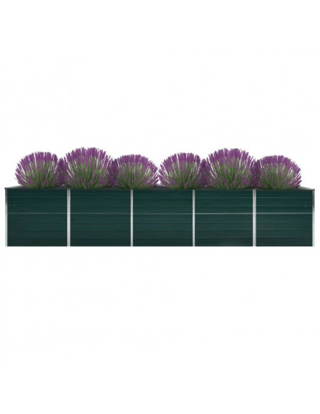 Letto Rialzato da Giardino in Acciaio Zincato 400x80x77cm Verde