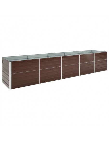 Letto Rialzato in Acciaio Zincato 400x80x77 cm Marrone