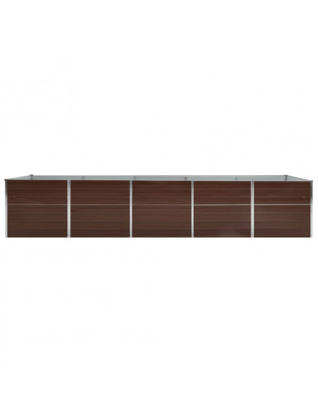 Letto Rialzato in Acciaio Zincato 400x80x77 cm Marrone