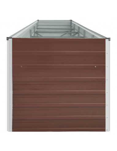 Letto Rialzato in Acciaio Zincato 400x80x77 cm Marrone