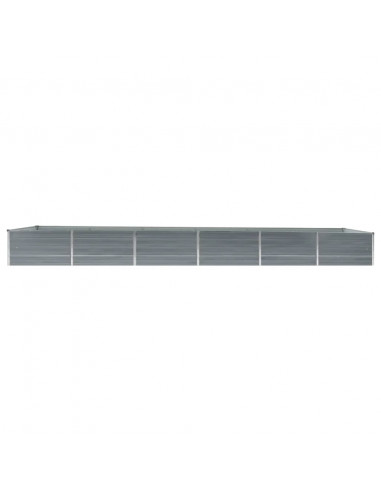 Letto Rialzato da Giardino Acciaio Zincato 480x80x45 cm Grigio