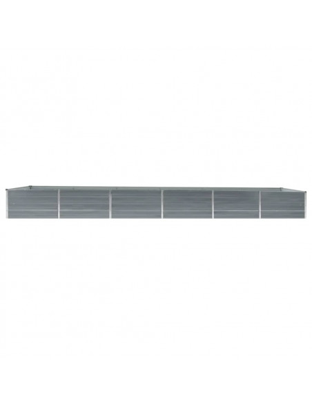 Letto Rialzato da Giardino Acciaio Zincato 480x80x45 cm Grigio
