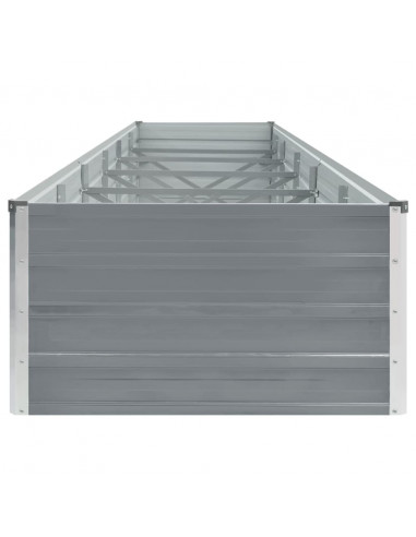 Letto Rialzato da Giardino Acciaio Zincato 480x80x45 cm Grigio