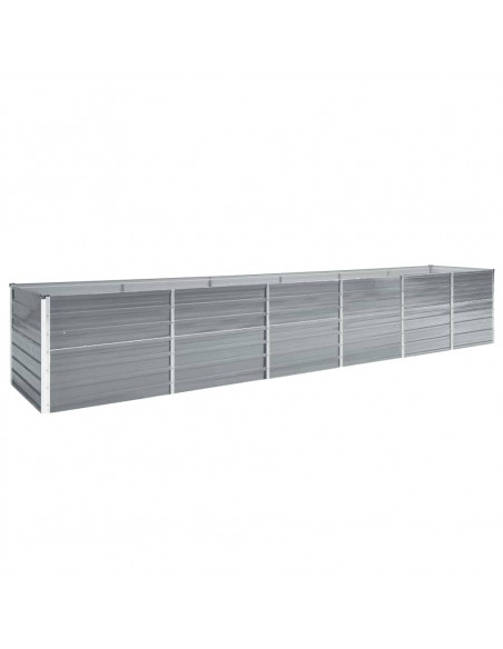 Letto Rialzato Giardino in Acciaio Zincato 480x80x77 cm Grigio
