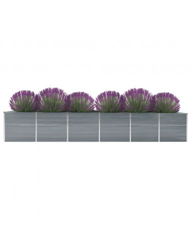 Letto Rialzato Giardino in Acciaio Zincato 480x80x77 cm Grigio