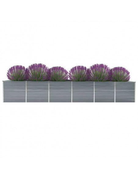 Letto Rialzato Giardino in Acciaio Zincato 480x80x77 cm Grigio