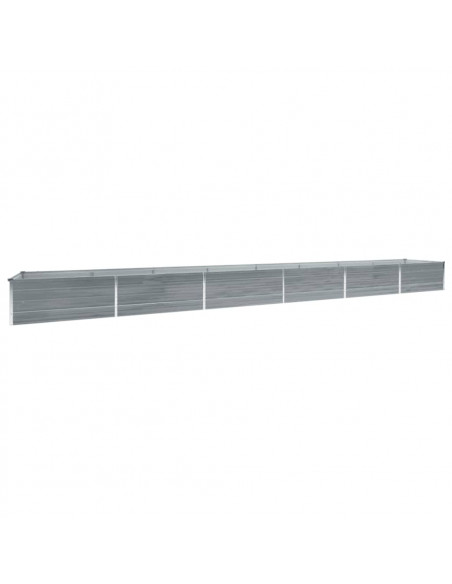 Letto Rialzato Giardino in Acciaio Zincato 600x80x45 cm Grigio