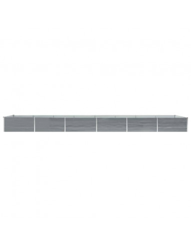 Letto Rialzato Giardino in Acciaio Zincato 600x80x45 cm Grigio