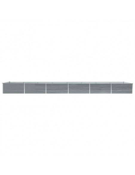 Letto Rialzato Giardino in Acciaio Zincato 600x80x45 cm Grigio