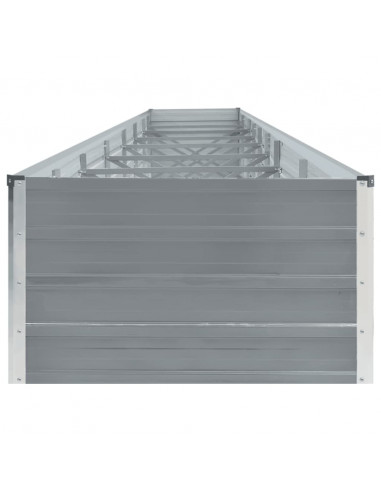 Letto Rialzato Giardino in Acciaio Zincato 600x80x45 cm Grigio