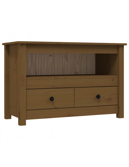 Mobile Porta TV Miele 79x35x52 cm in Legno Massello di Pino
