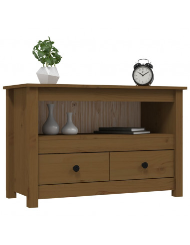 Mobile Porta TV Miele 79x35x52 cm in Legno Massello di Pino