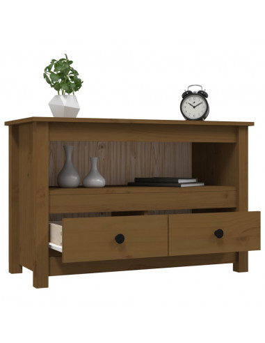 Mobile Porta TV Miele 79x35x52 cm in Legno Massello di Pino