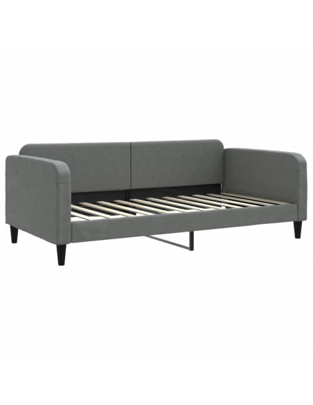 Letto da Giorno Grigio Scuro 100x200 cm in Tessuto