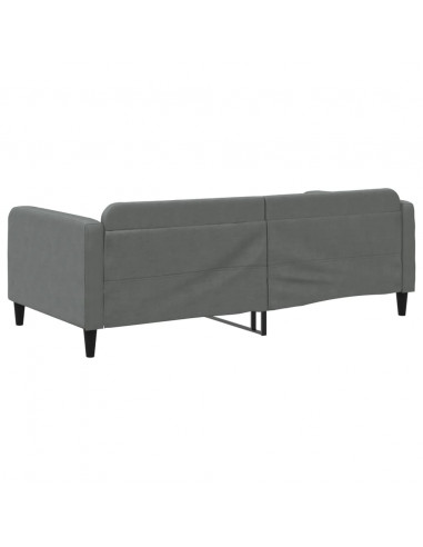 Letto da Giorno Grigio Scuro 100x200 cm in Tessuto