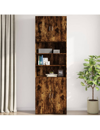 Mobile a Parete Rovere Fumo 80x42,5x64 cm in Legno Multistrato