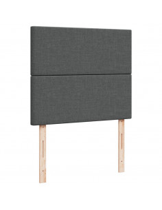 Giroletto a Molle con Materasso Grigio Scuro 120x200 cm Tessuto 2