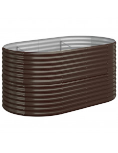 Letto Giardino Acciaio Verniciato a Polvere 152x80x68cm Marrone 2