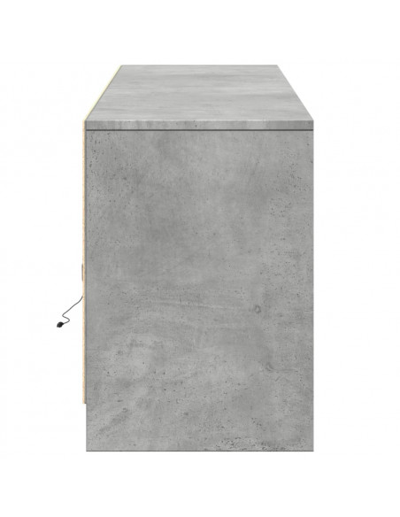 Mobile Porta TV con LED Grigio Cemento 180x34x50cm Truciolato