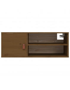 Pensili 2 pz Marrone Miele 80x30x30cm in Legno Massello di Pino 2