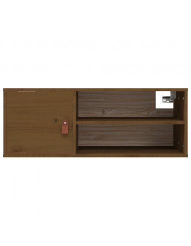 Pensili 2 pz Marrone Miele 80x30x30cm in Legno Massello di Pino