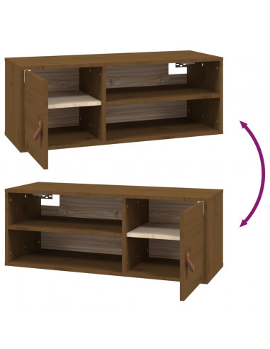 Pensili 2 pz Marrone Miele 80x30x30cm in Legno Massello di Pino