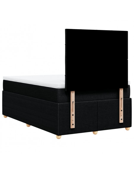 Giroletto a Molle con Materasso Nero 120x200 cm in Tessuto