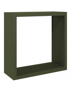 Rastrelliera per Legna da Ardere Verde 100x40x100 cm in Acciaio 2