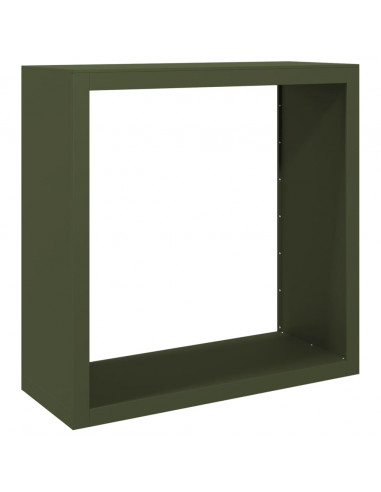 Rastrelliera per Legna da Ardere Verde 100x40x100 cm in Acciaio