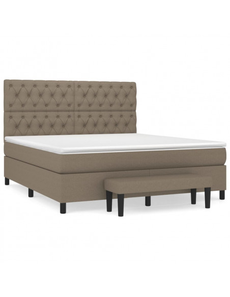 Giroletto a Molle con Materasso Tortora 160x200 cm in Tessuto