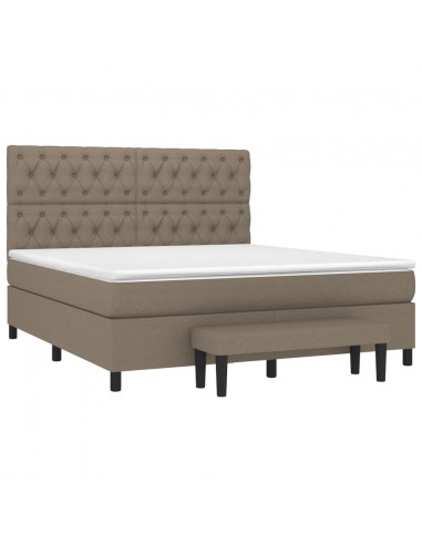 Giroletto a Molle con Materasso Tortora 160x200 cm in Tessuto