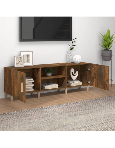 Mobile Porta TV Rovere Fumo 150x30x50 cm in Legno Multistrato