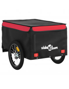 Rimorchio da Bici Nero e Rosso 45 kg in Ferro 2
