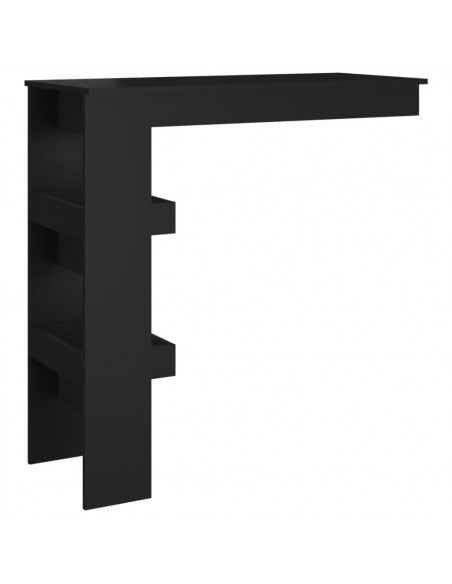 Bancone da Muro Nero 102x45x103,5 cm in Legno Compensato