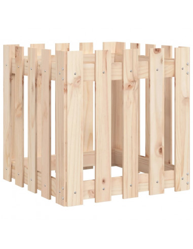 Fioriera Giardino Design a Recinzione 50x50x50 cm Massello Pino