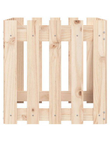 Fioriera Giardino Design a Recinzione 50x50x50 cm Massello Pino