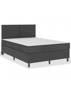 Letto a Molle Grigio in Tessuto 140x200 cm 2