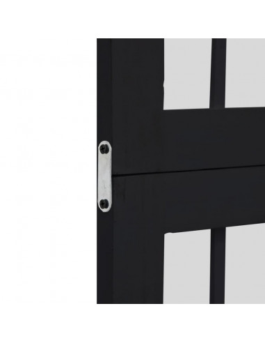 Divisorio Ambienti 4 Pannelli Nero Legno Massello di Paulownia