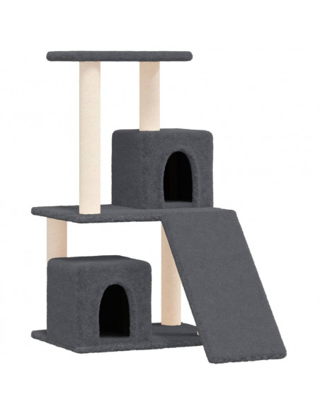 Albero per Gatti con Tiragraffi in Sisal Grigio Scuro 82 cm