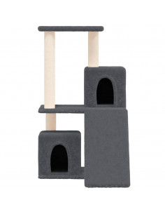 Albero per Gatti con Tiragraffi in Sisal Grigio Scuro 82 cm 2