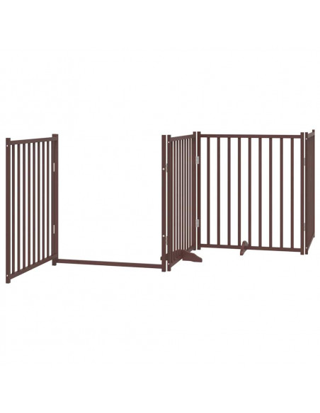 Cancello Cani Porta Pieghevole Marrone 10 Pannelli 800cm Pioppo