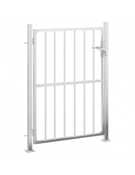Cancello da Giardino 100x125 cm in Acciaio Inossidabile