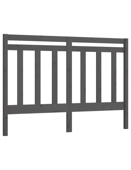 Testiera per Letto Grigia 141x4x100cm in Legno Massello di Pino