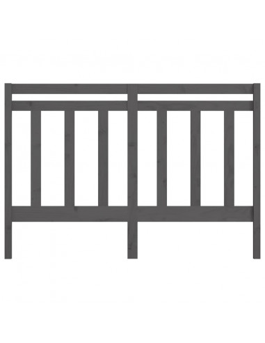 Testiera per Letto Grigia 141x4x100cm in Legno Massello di Pino