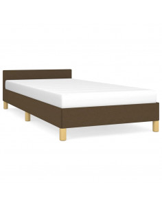 Giroletto con Testiera Marrone Scuro 90x190 cm in Tessuto 2