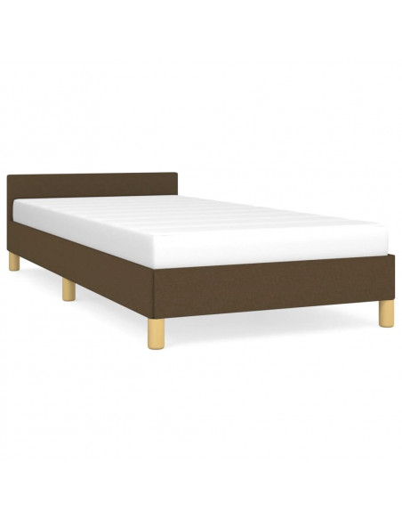 Giroletto con Testiera Marrone Scuro 90x190 cm in Tessuto