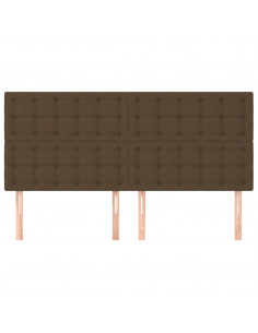 Testiera Marrone Scuro 160x5x118/128 cm Tessuto 2