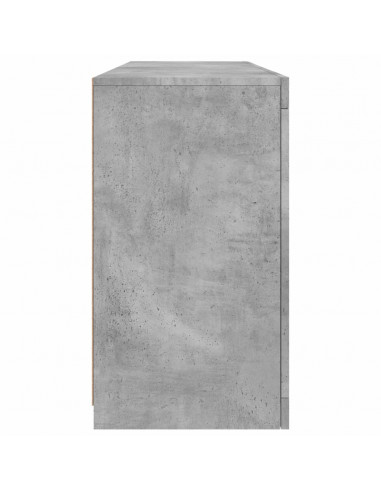 Credenza con Luci LED Grigio Cemento 163x37x67 cm