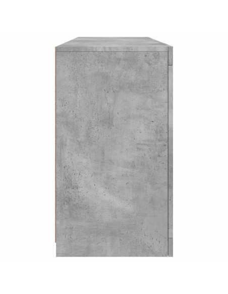 Credenza con Luci LED Grigio Cemento 163x37x67 cm