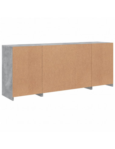 Credenza con Luci LED Grigio Cemento 163x37x67 cm
